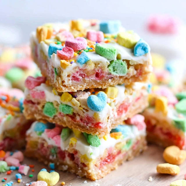 No-Bake Lucky Charms Cookie Dough Bars Recipe