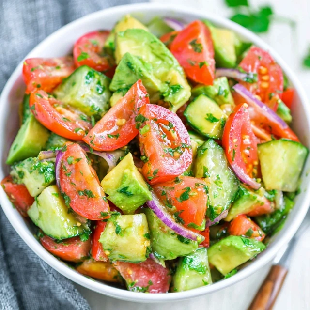 Fresh Avocado Tomato Cucumber Salad Recipe