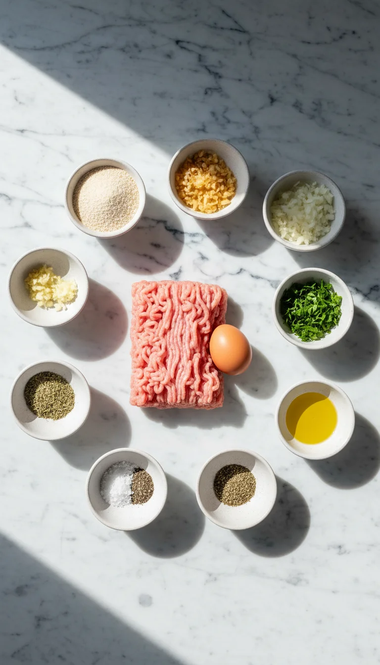 Healthy Baked Chicken Meatballs Ingredients