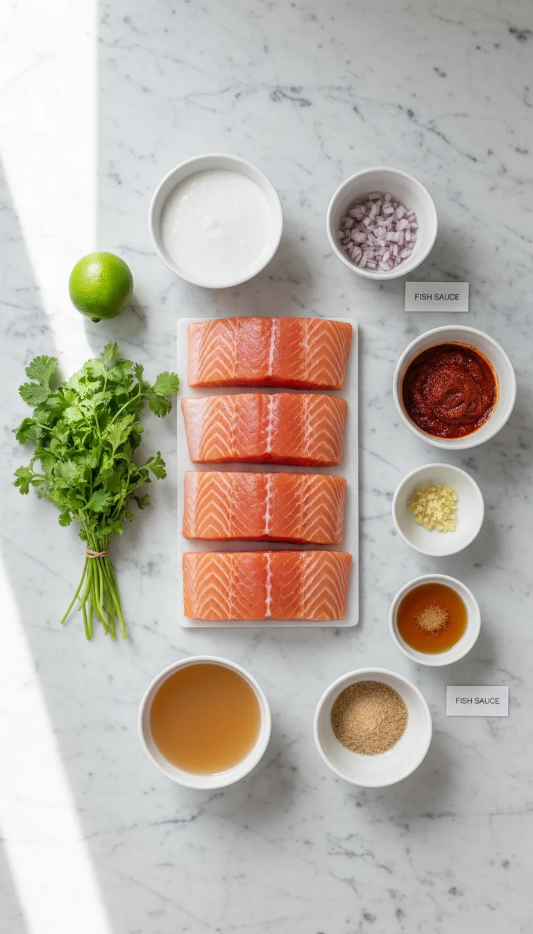 One-Pan Coconut Curry Salmon Ingredients