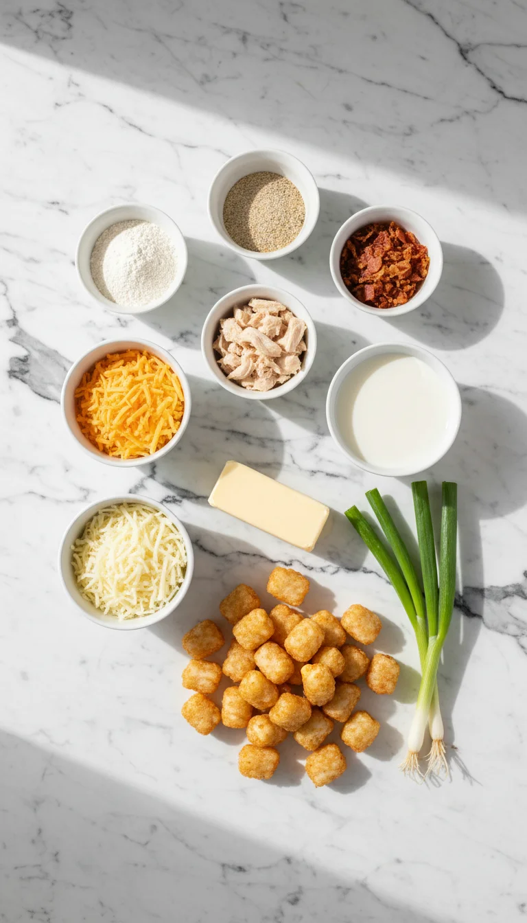 Chicken Bacon Ranch Tater Tot Casserole Ingredients