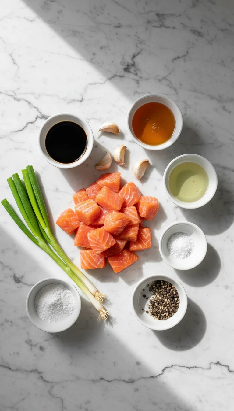 Crispy Honey Garlic Salmon Bites Ingredients