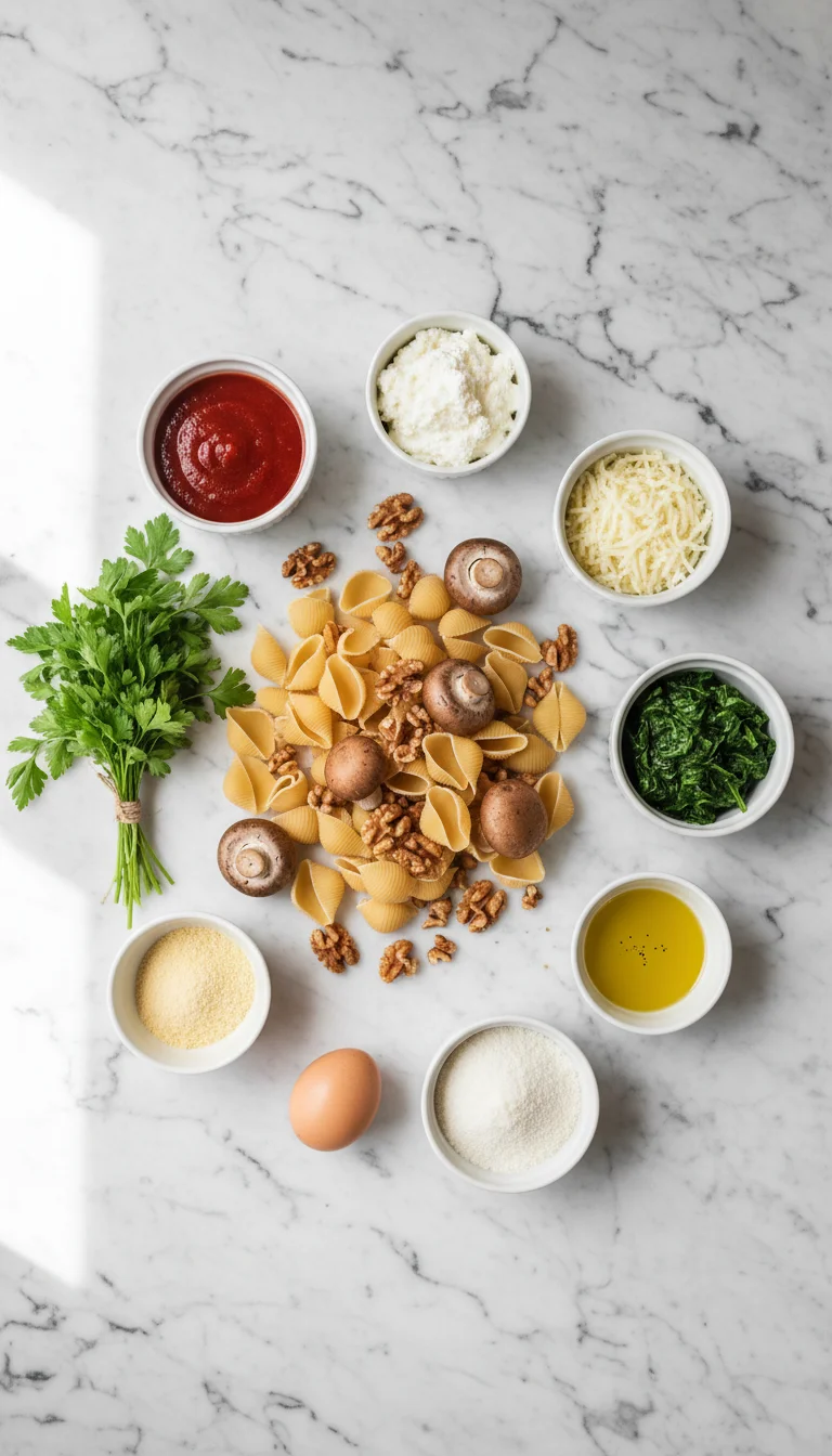 Creamy Meatless Stuffed Shells Ingredients
