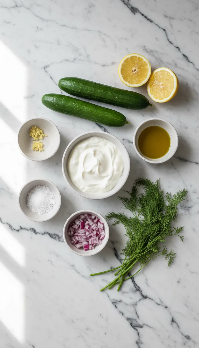 Tzatziki Cucumber Salad Ingredients