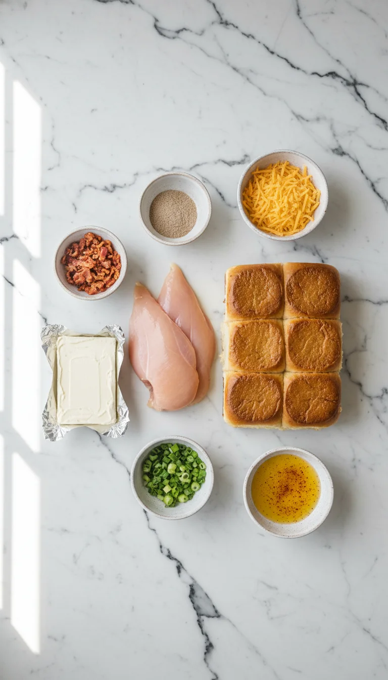 Cheesy Crack Chicken Sliders Ingredients