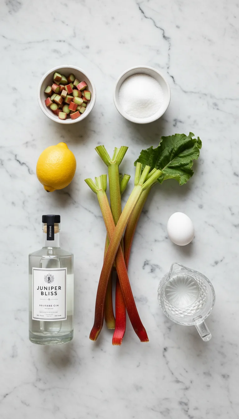 Sparkling Rhubarb Gin Fizz Ingredients