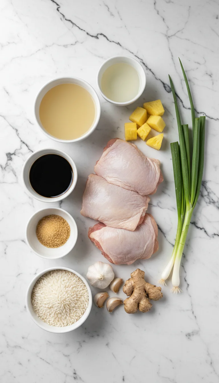 Pineapple Chicken and Rice Ingredients