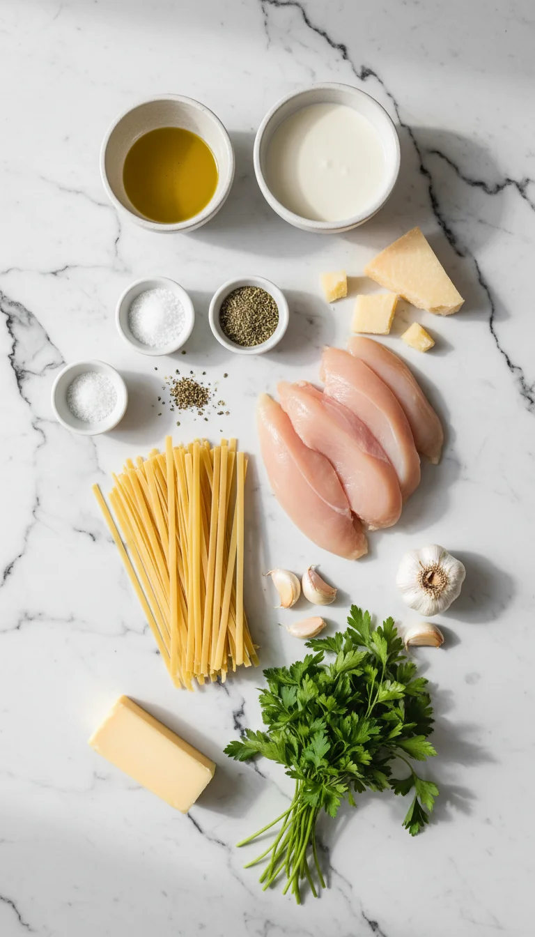 Creamy Garlic Parmesan Chicken Pasta Ingredients