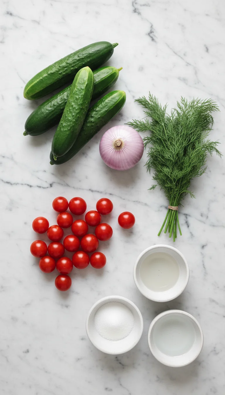 Marinated Cucumber Tomato Vinegar Salad Ingredients
