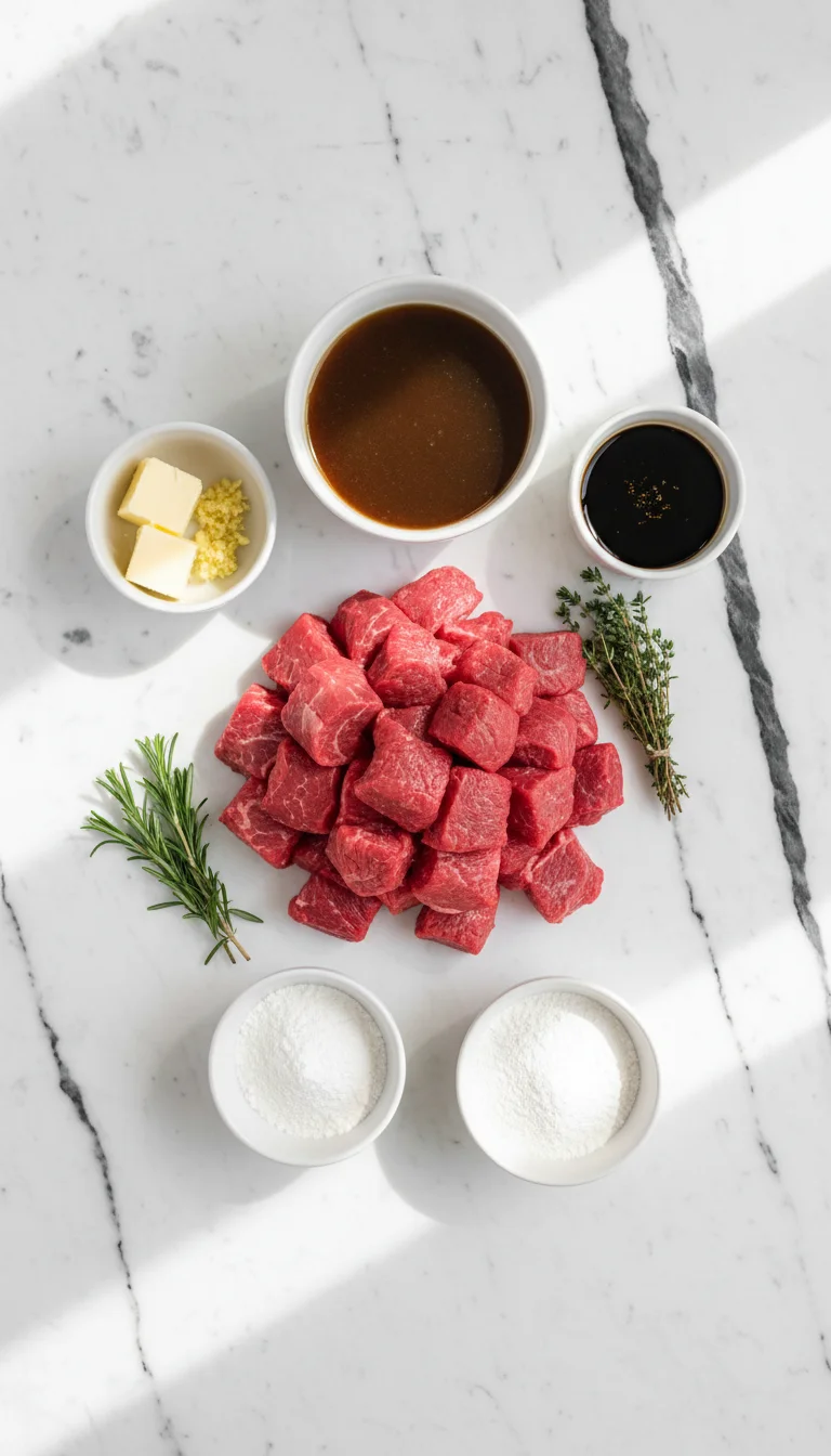 Slow Cooker Garlic Butter Beef Bites Ingredients