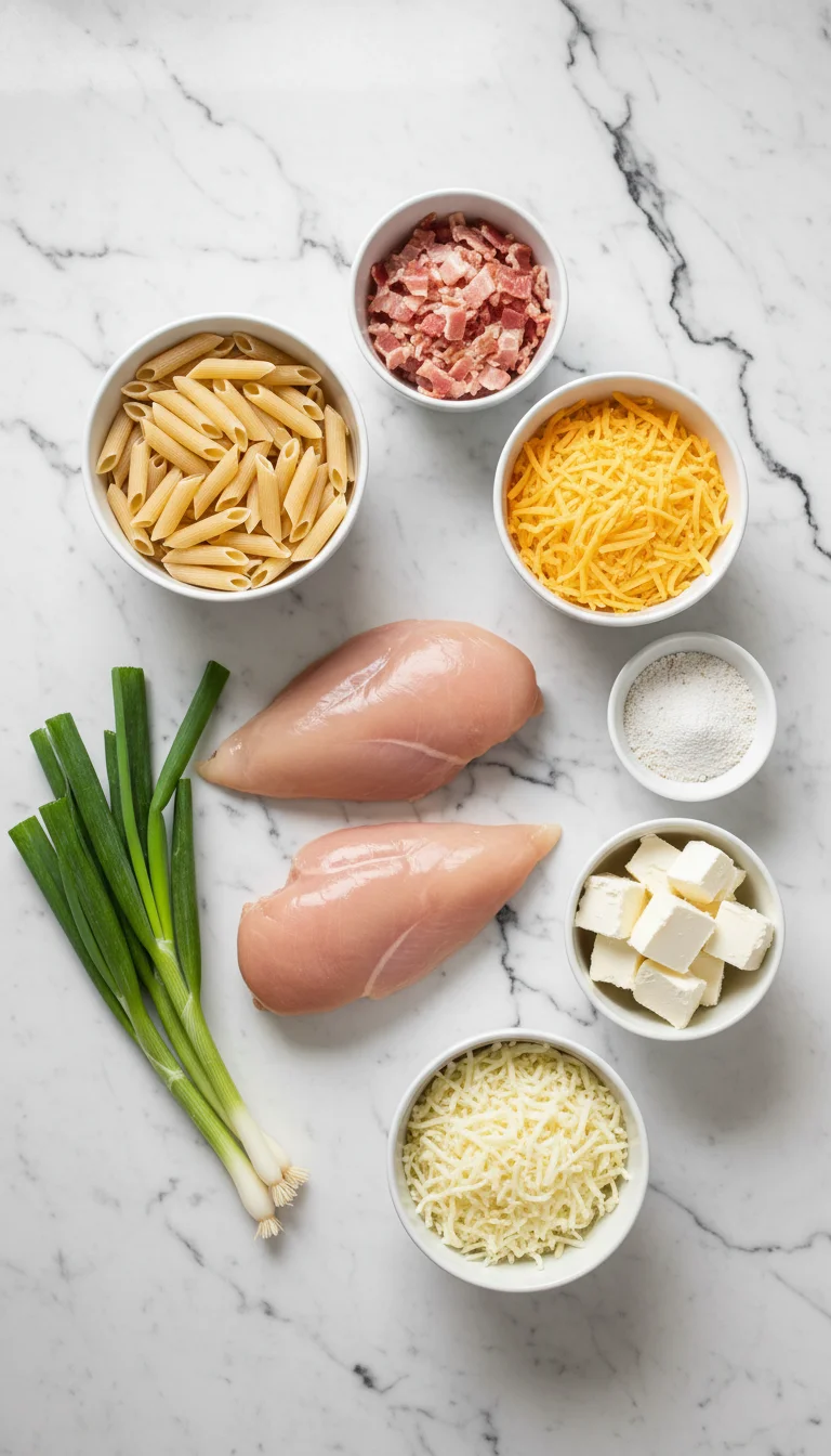Baked Chicken Bacon Ranch Penne Ingredients