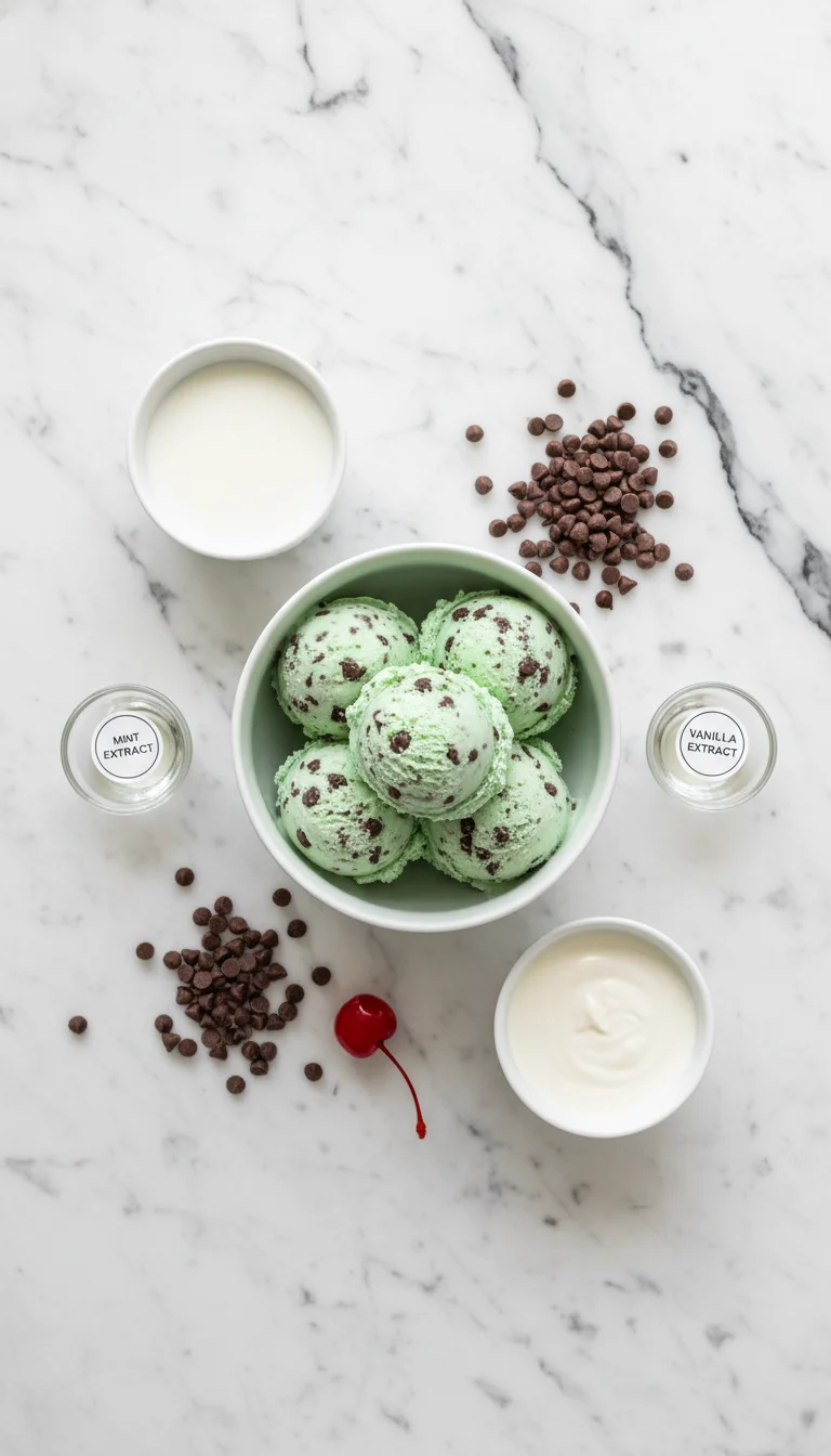 Mint Chocolate Chip Milkshake Ingredients
