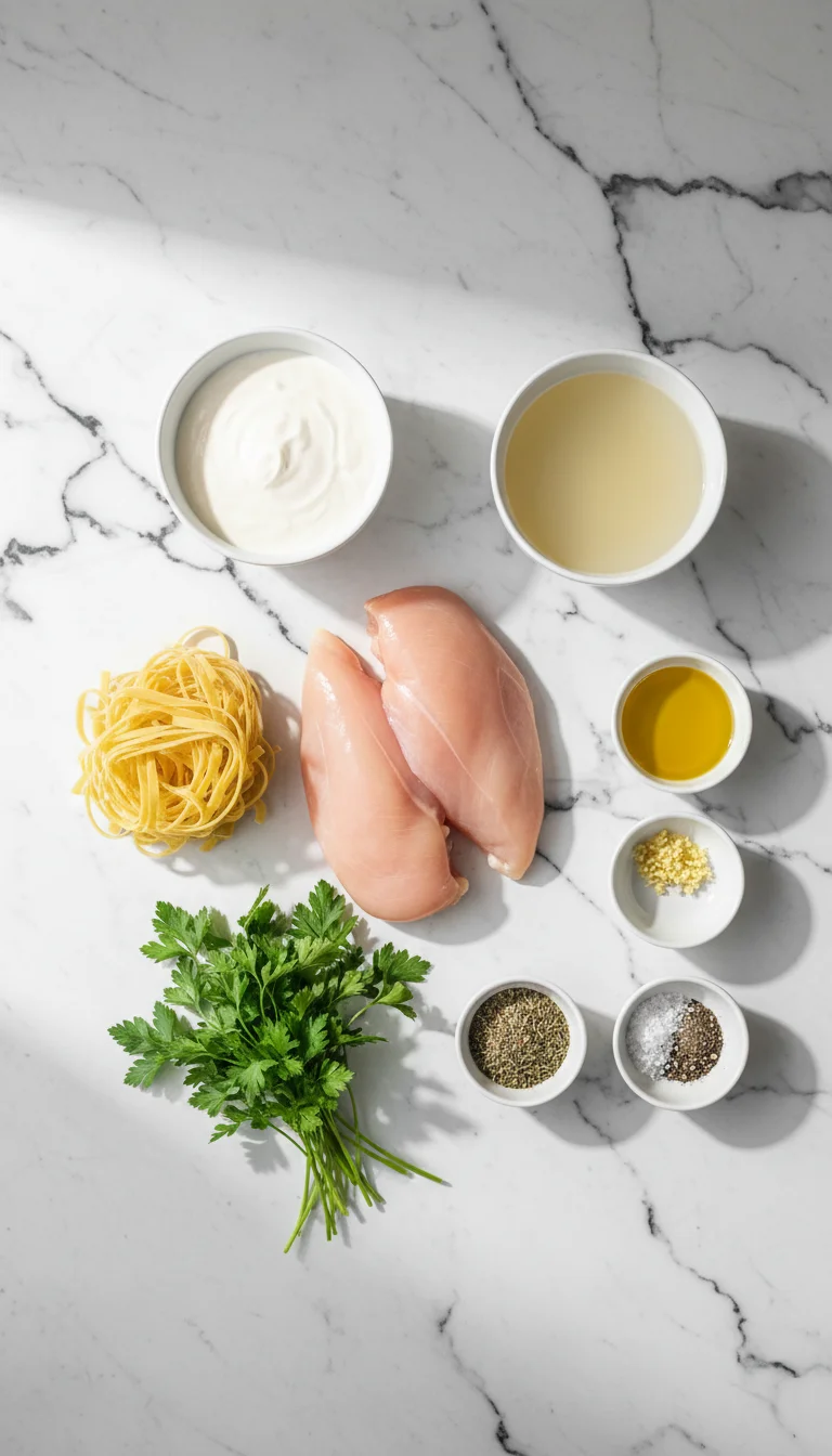 Creamy Garlic Parmesan Chicken Pasta Ingredients