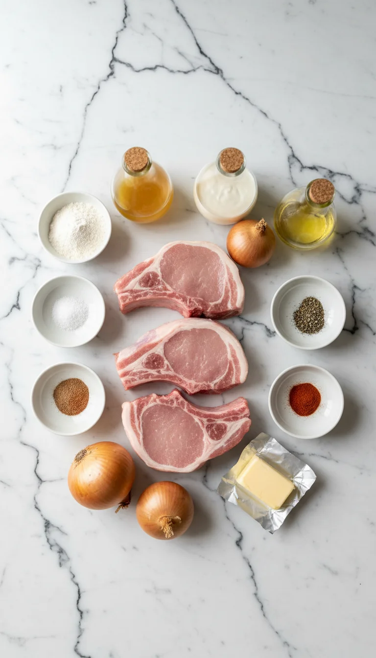 Tender Smothered Pork Chops - Sunday Supper Ingredients
