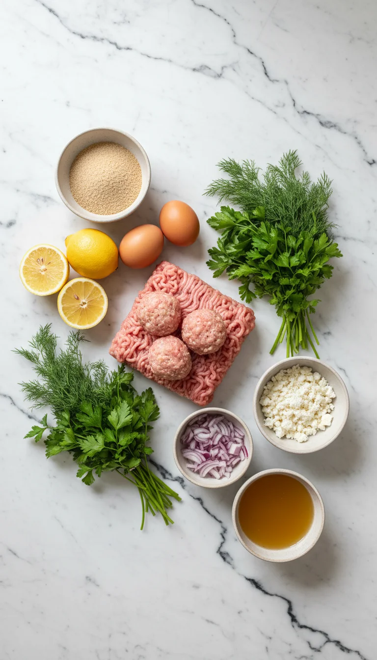 Greek Chicken Meatballs Lemon Orzo Ingredients