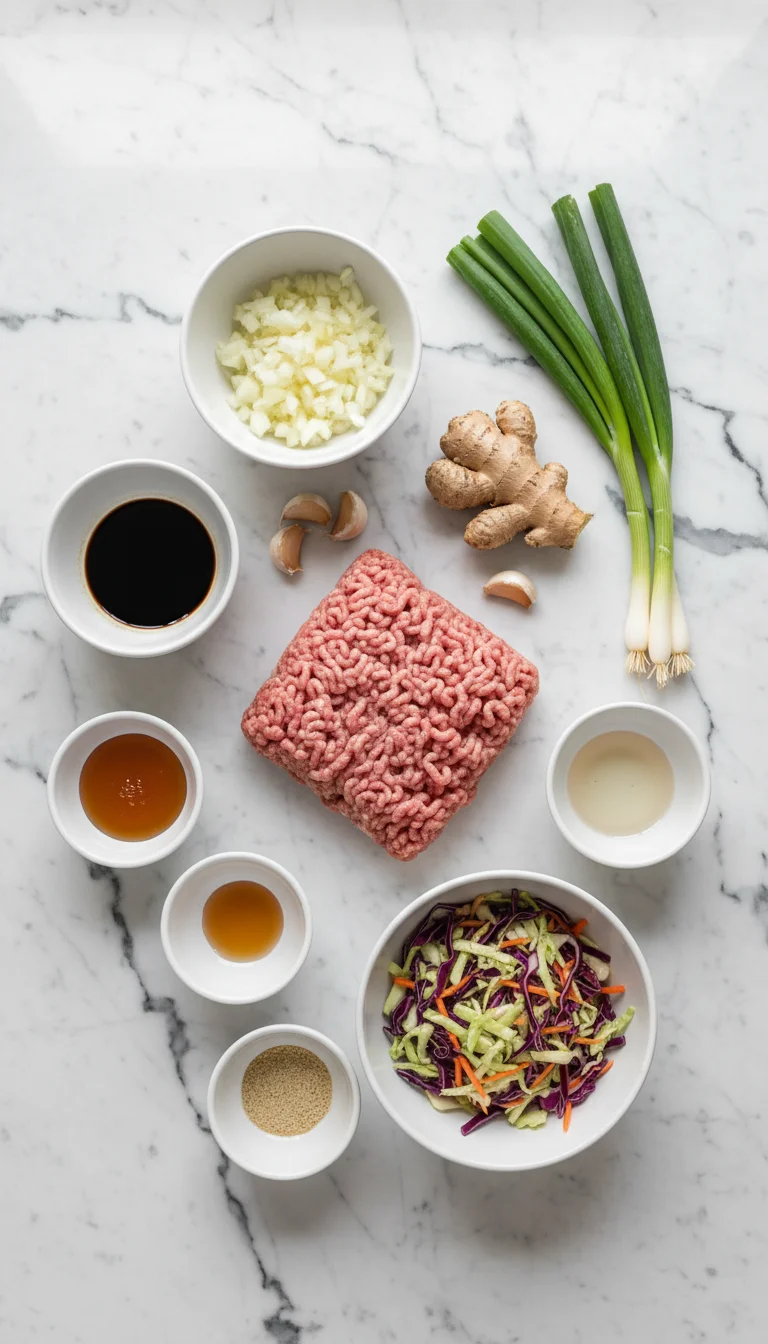 Egg Roll In A Bowl With Rice Ingredients