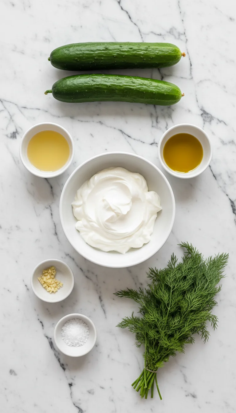 Greek Yogurt Cucumber Salad Ingredients