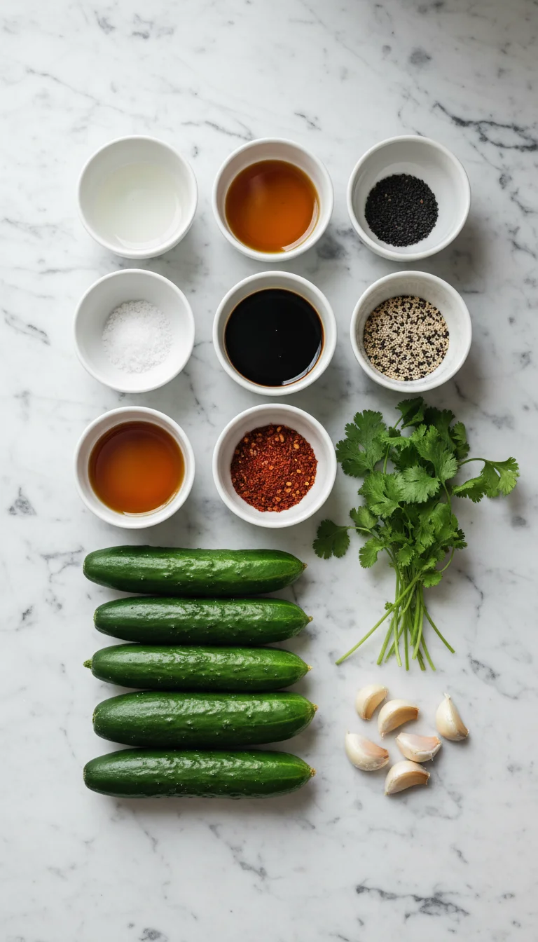 Zesty Spicy Cucumber Salad Ingredients