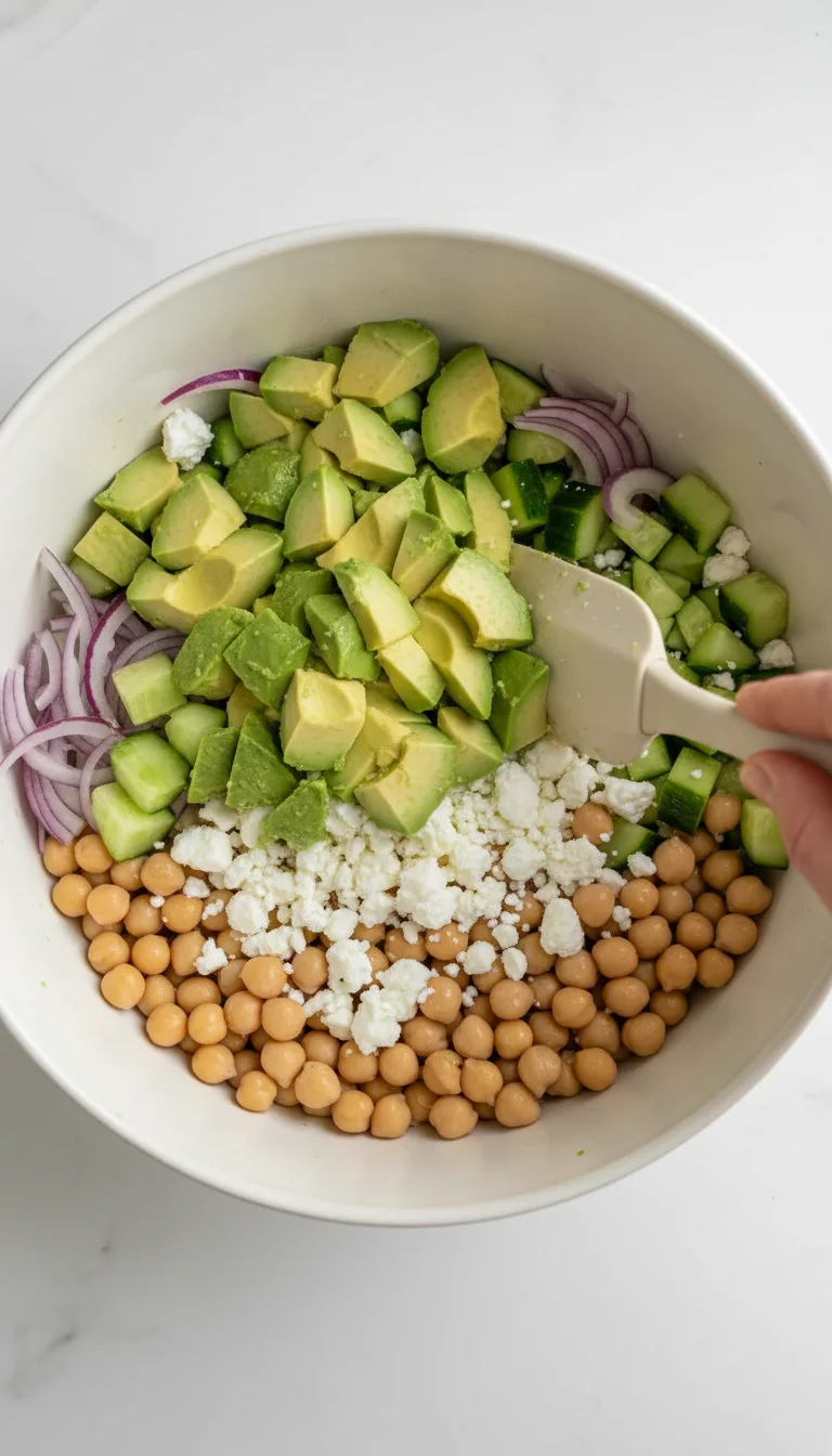 How to Make Chickpea Feta Avocado Salad