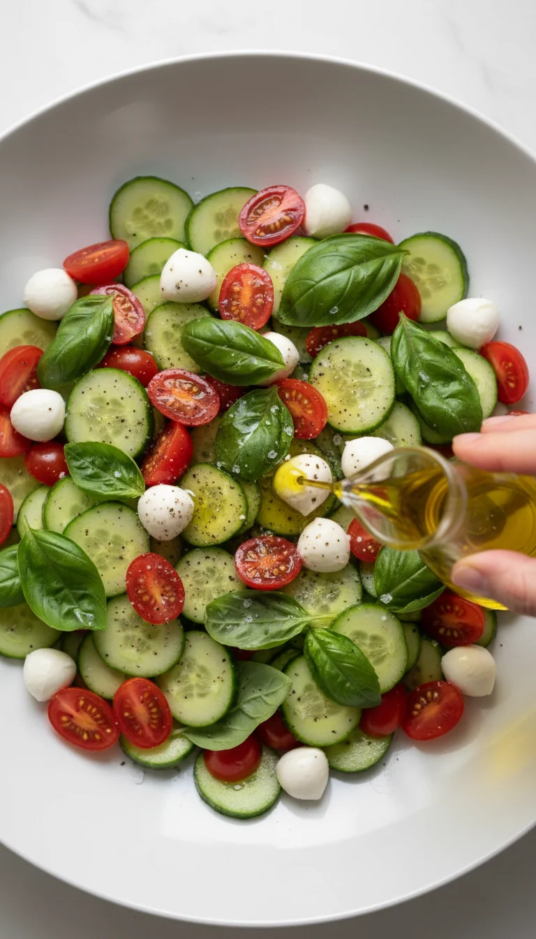 How to Make Cucumber Caprese Salad