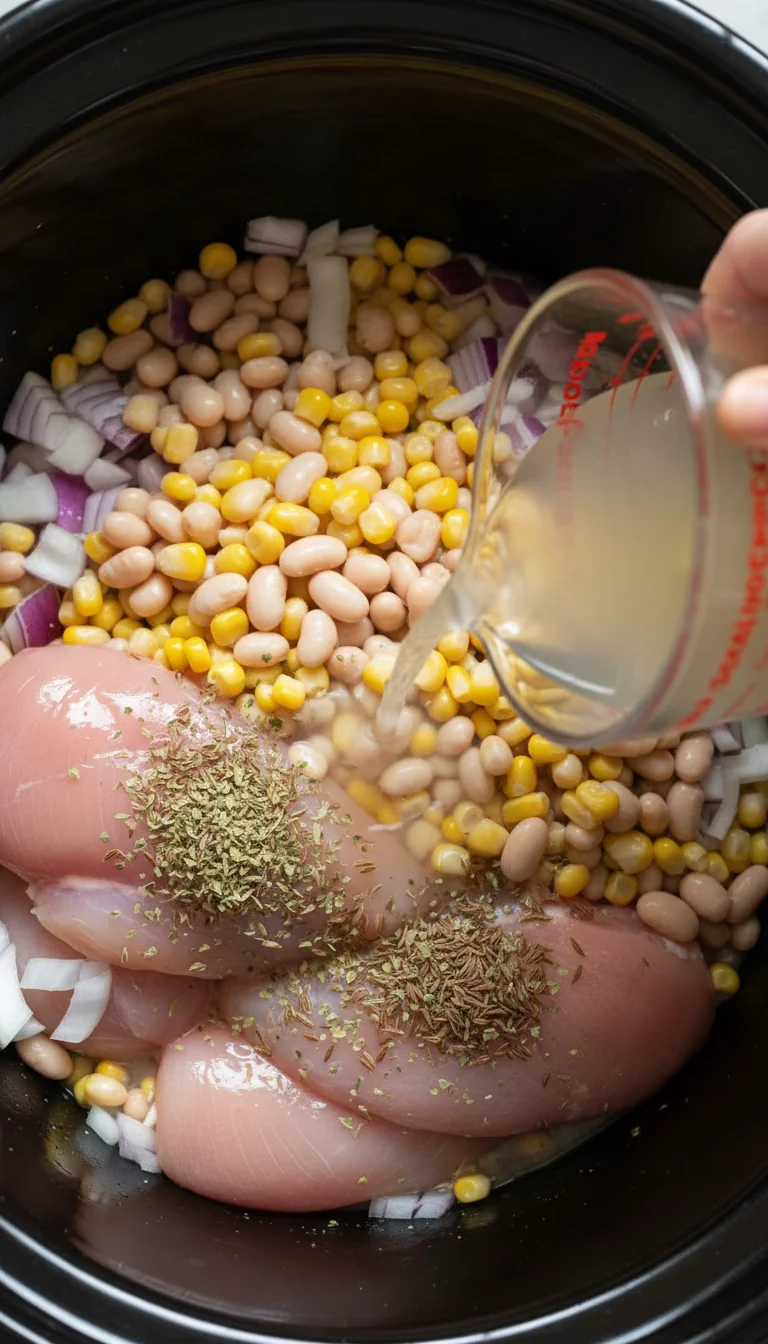 How to Make Creamy Slow Cooker White Chicken Chili - Winter Warmer