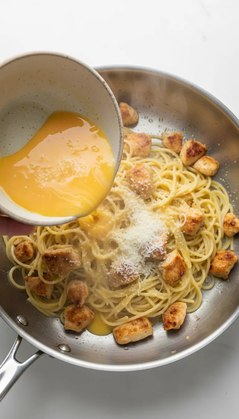 How to Make Creamy Carbonara with Chicken and Bacon