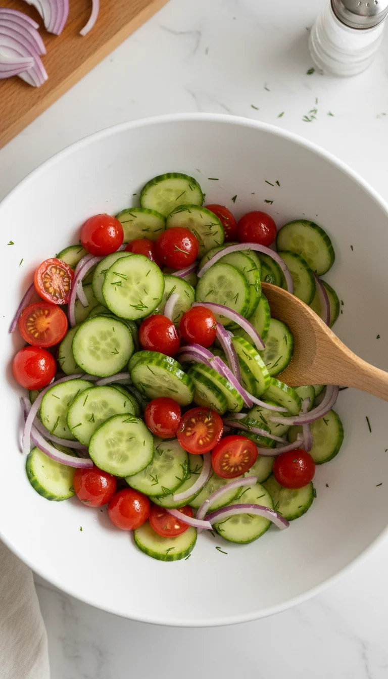 How to Make Marinated Cucumber Tomato Vinegar Salad