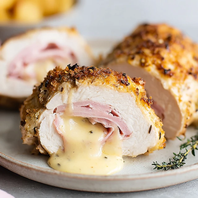 BETTER THAN FRIED BAKED CHICKEN CORDON BLEU