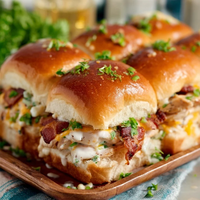 BUTTER GLAZED CHICKEN BACON RANCH SLIDERS