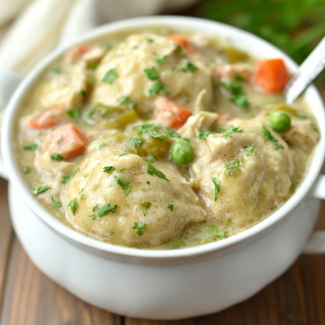 CLOUD LIKE CROCK POT CHICKEN & DUMPLINGS