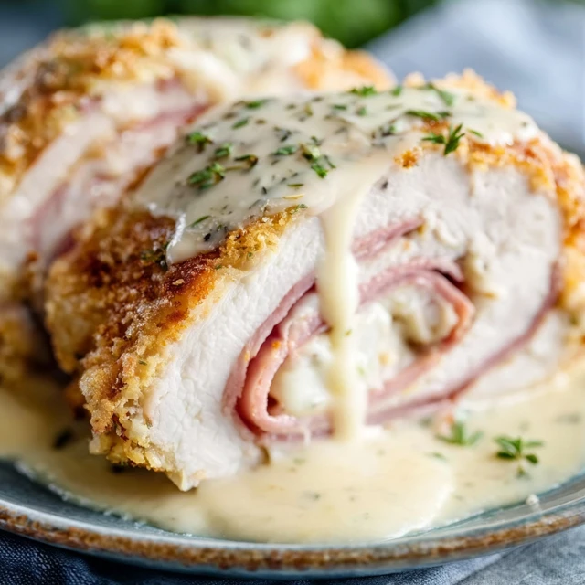DECADENT CHICKEN CORDON BLEU WITH PARMESAN SAUCE