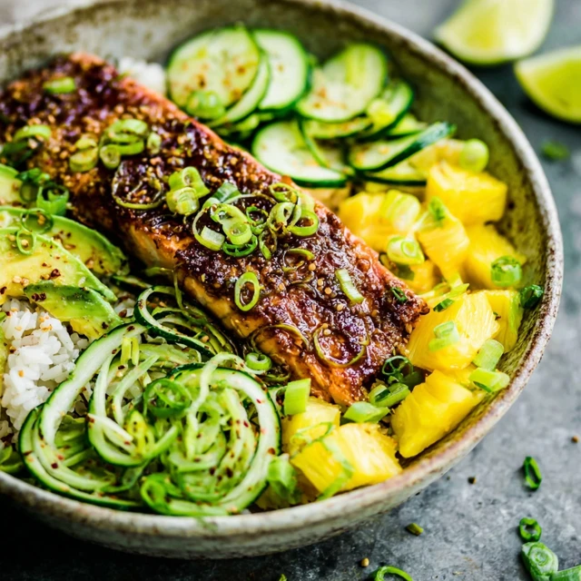 DREAMY COCONUT TROPICAL SALMON RICE BOWLS
