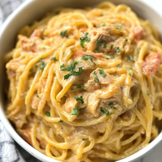 DUMP AND GO CREAMY CROCKPOT CHICKEN SPAGHETTI