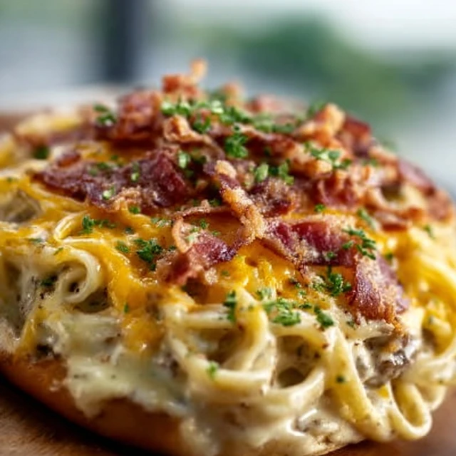 LOADED CHEESY BACON CHEESEBURGER ALFREDO