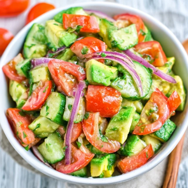 REFRESHING AVOCADO TOMATO CUCUMBER SALAD