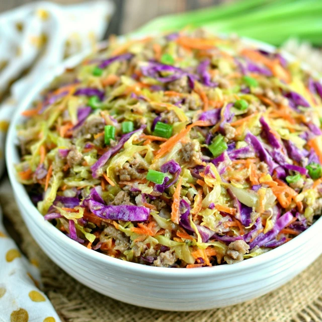 SIMPLE CRUNCHY LOW CARB EGG ROLL IN A BOWL