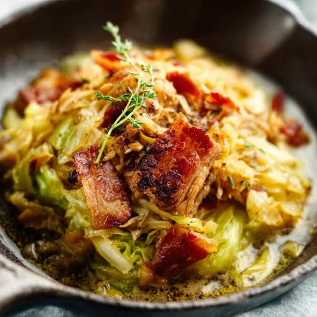 SMOKY BRAISED CABBAGE WITH BACON SIDE