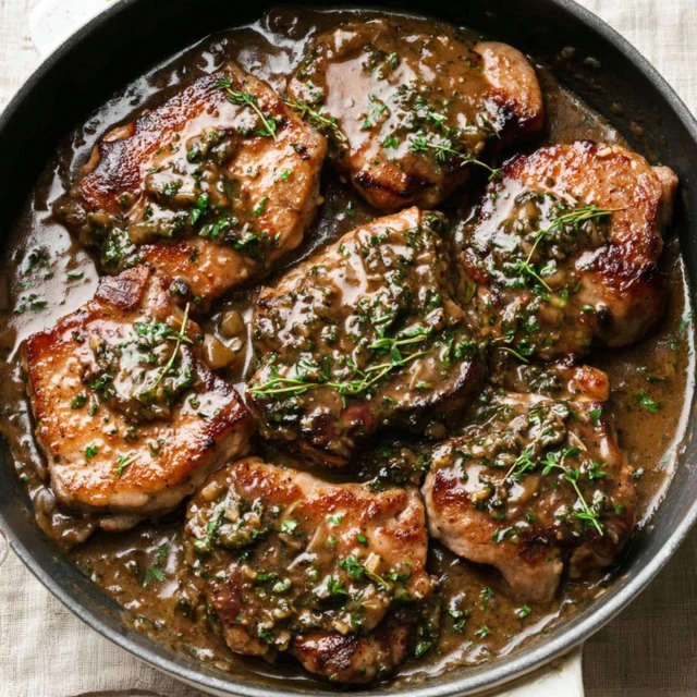 SMOTHERED PORK CHOPS WITH RICH GRAVY