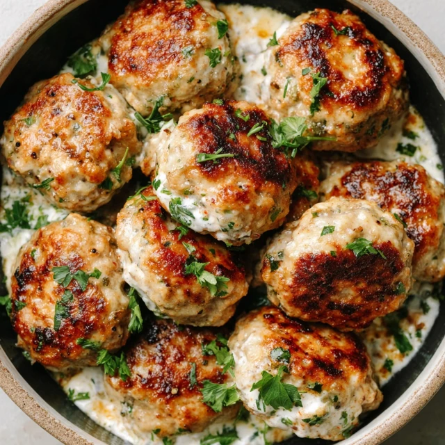 SUNNY GREEK CHICKEN MEATBALLS LEMON ORZO