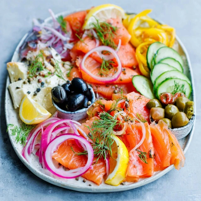 SUNRISE COLD SMOKED SALMON PLATTER BOARD