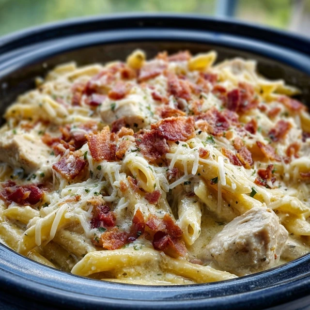 ULTIMATE CHEDDAR BACON RANCH CHICKEN ALFREDO PASTA