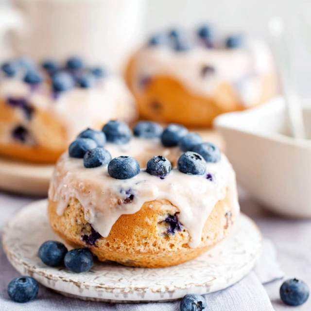 Glazed Blueberry Cake Donuts Recipe