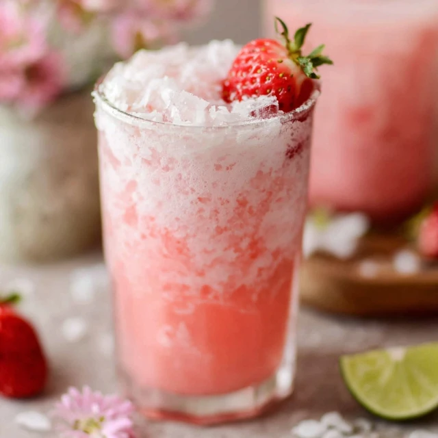 Iced Coconut Strawberry Refresher Recipe