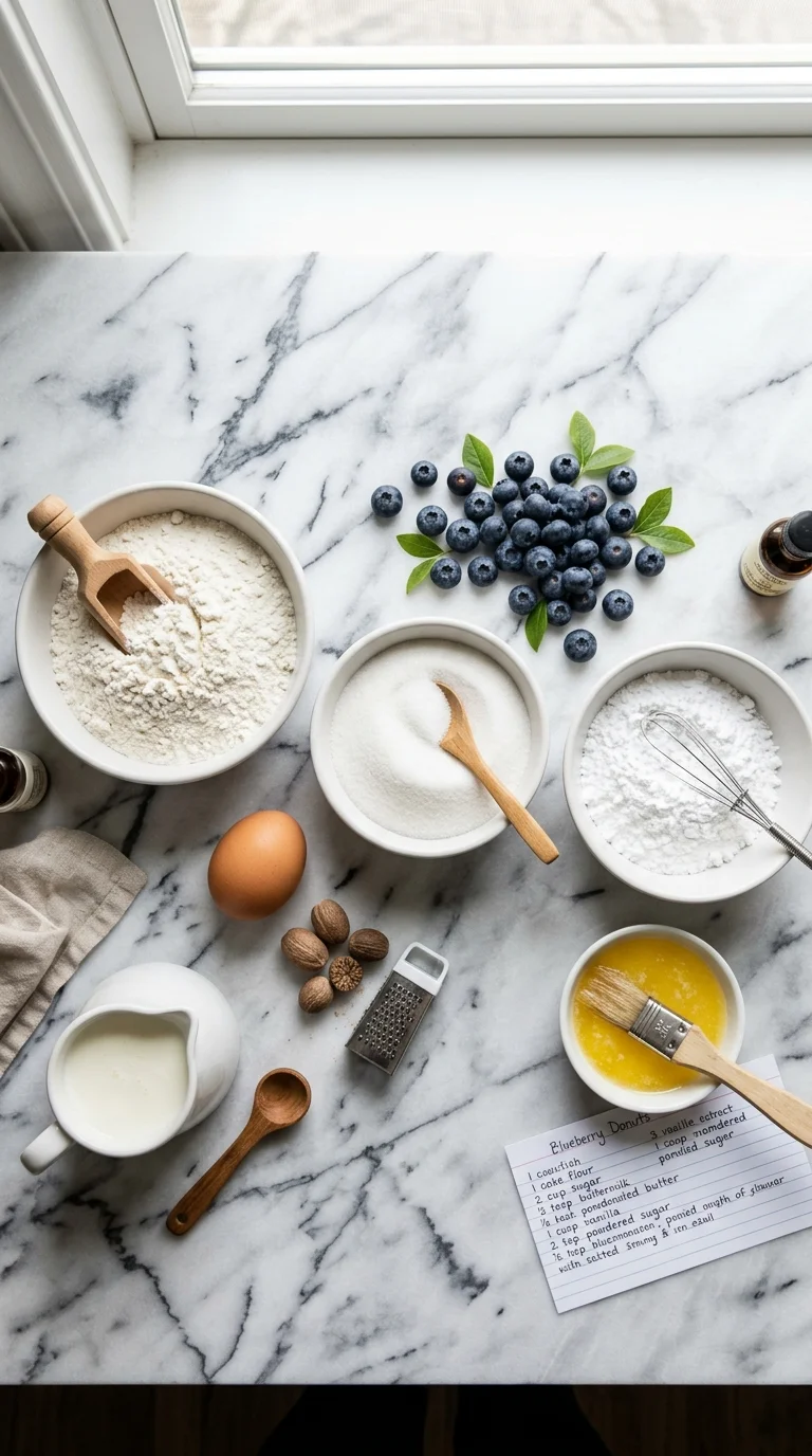 Glazed Blueberry Cake Donuts Ingredients
