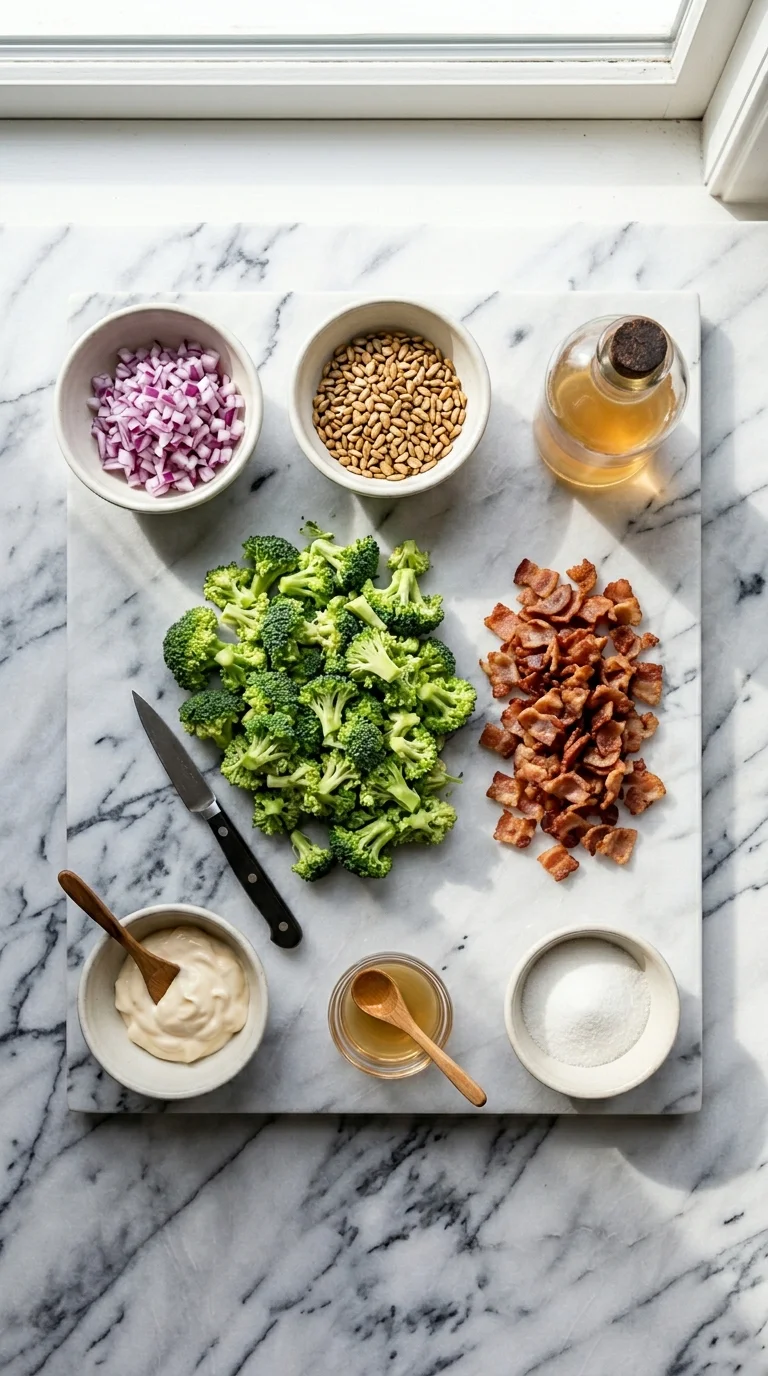Creamy Broccoli Salad with Bacon Ingredients
