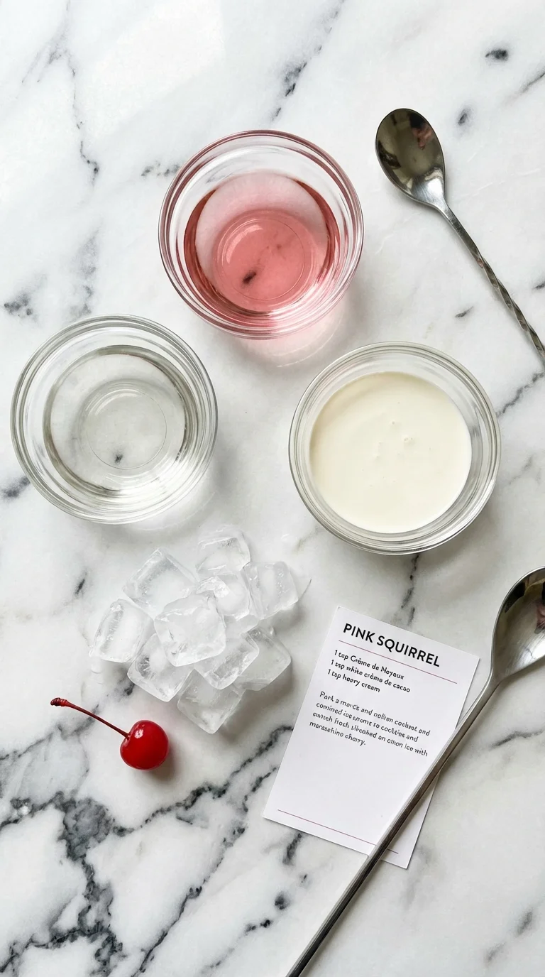 Retro Pink Squirrel Cocktail Ingredients