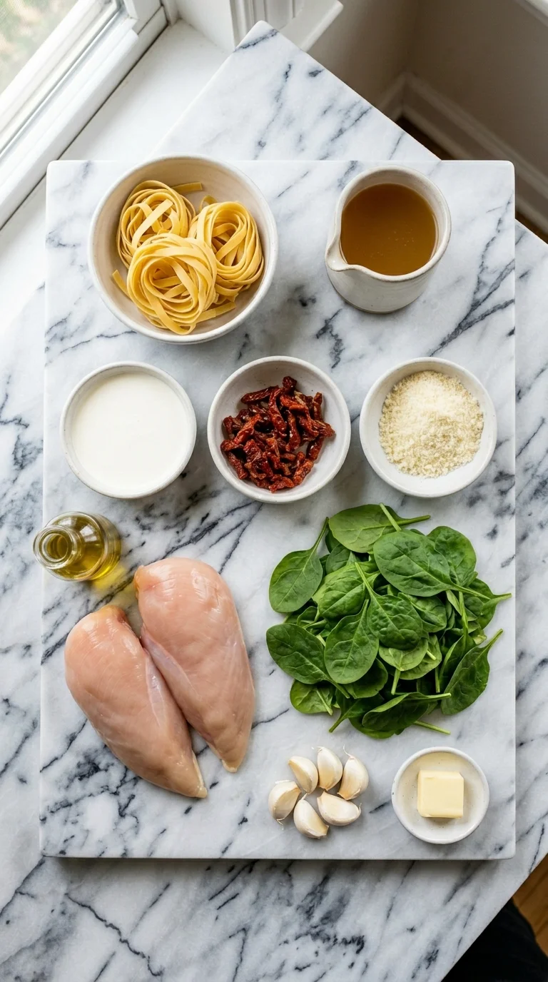 Creamy Tuscan Chicken Pasta Ingredients