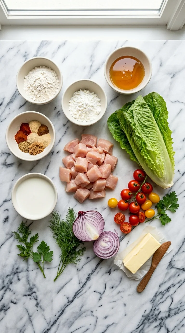 Crispy Honey Hot Chicken Salad Ingredients