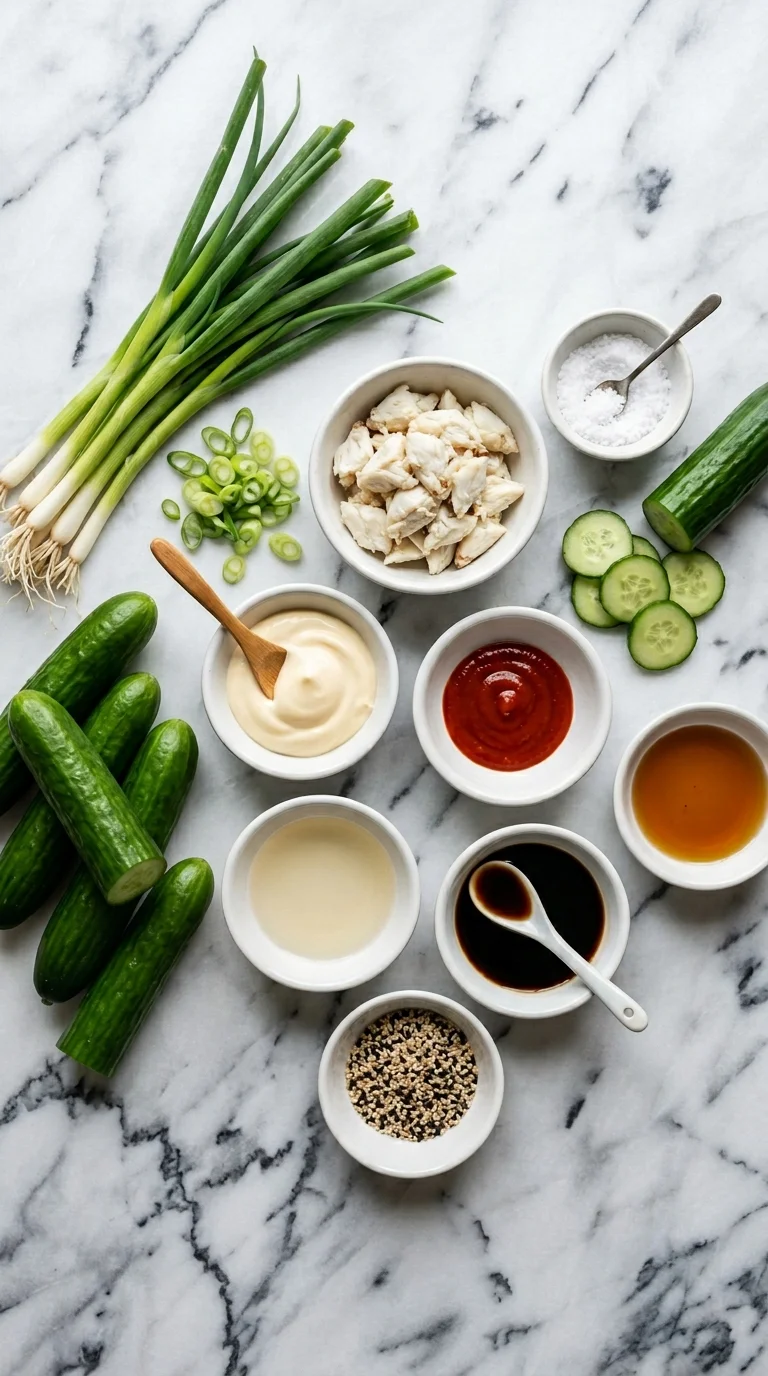 Spicy Cucumber Salad with Crab Ingredients