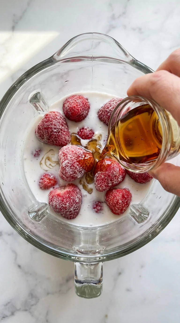 How to Make Iced Coconut Strawberry Refresher